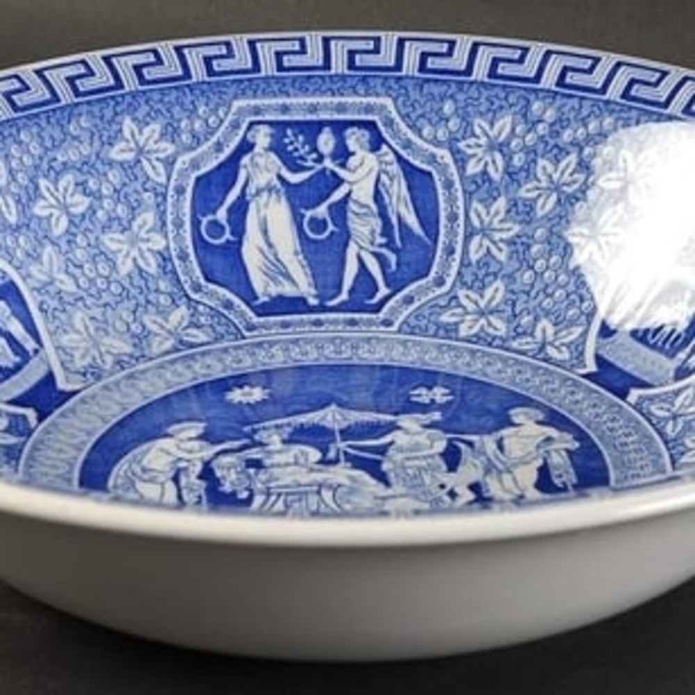 Blue and White Decorative Serving Bowl